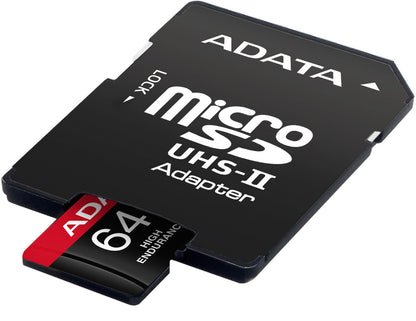 Karta pamięci microSDXC Adata High Endurance, 64Gb, Klasa 10 / UHS-1 U3, Z adapterem AUSDX64GUI3V30SHA2-RA1
