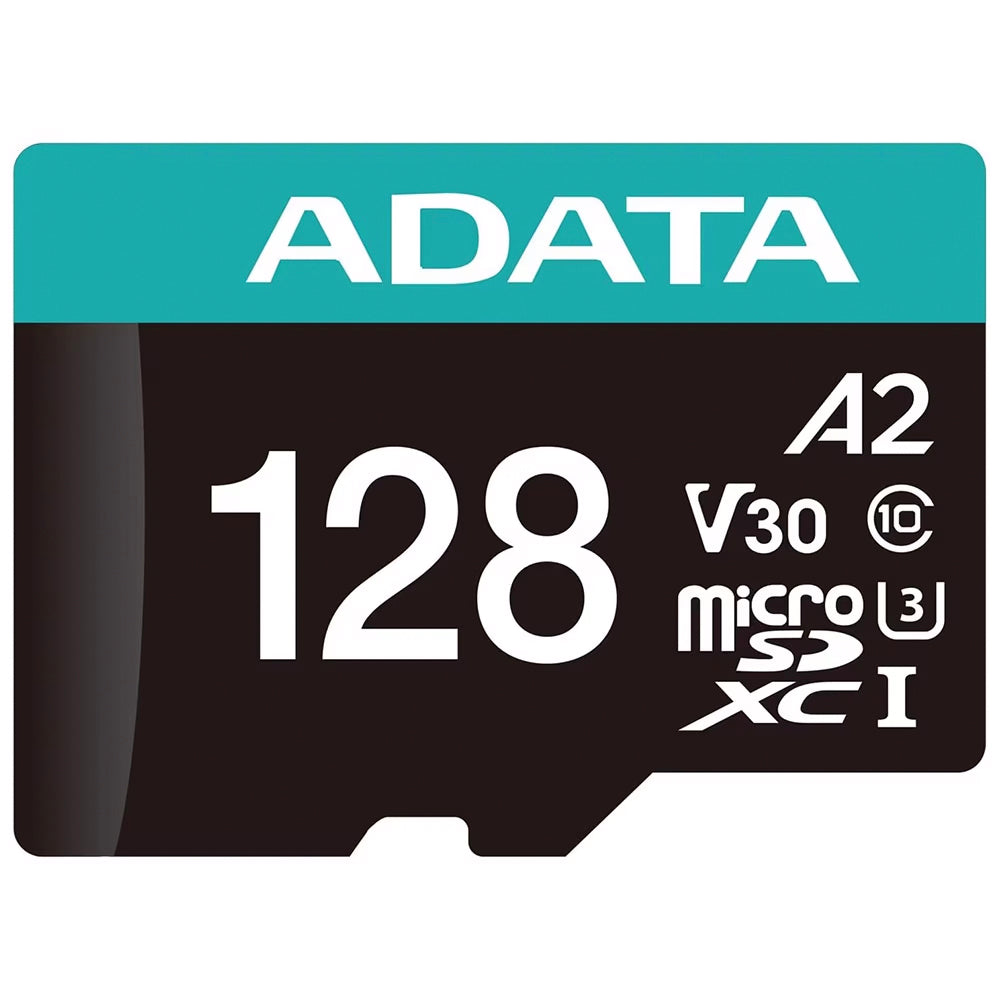 Adata Premier Pro microSDXC Memory Card, 128GB, Class 10 / UHS-1 U3, With Adapter AUSDX128GUI3V30SA2-RA1