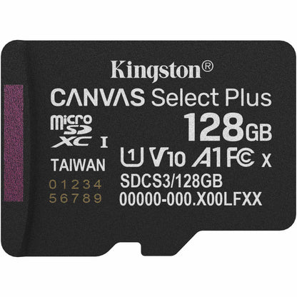 Karta pamięci microSDXC Kingston Canvas Select Plus Android A1, 128Gb, Klasa 10 / UHS-1 U1 SDCS3/128GBSP
