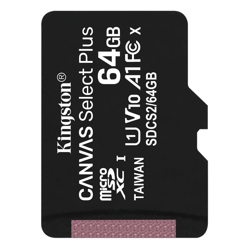 Karta pamięci Kingston Canvas Select Plus, 64 Gb, Class 10 / UHS-1 U1 SDCS2/64GBSP microSDXC