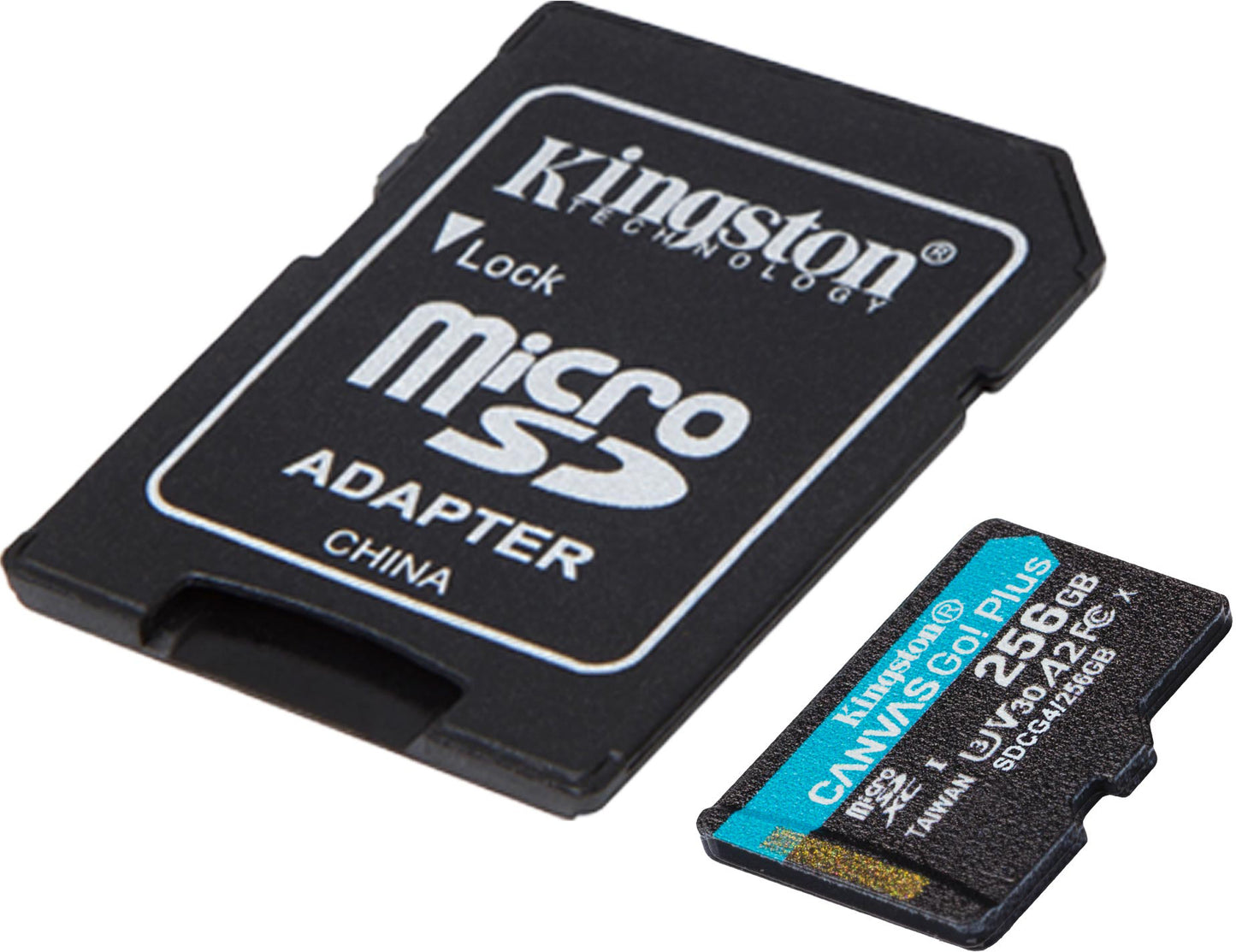 Karta pamięci microSDXC Kingston Canvas Go Plus Android A2, 256Gb, Klasa 10 / UHS-1 U3, Z adapterem SDCG4/256GB