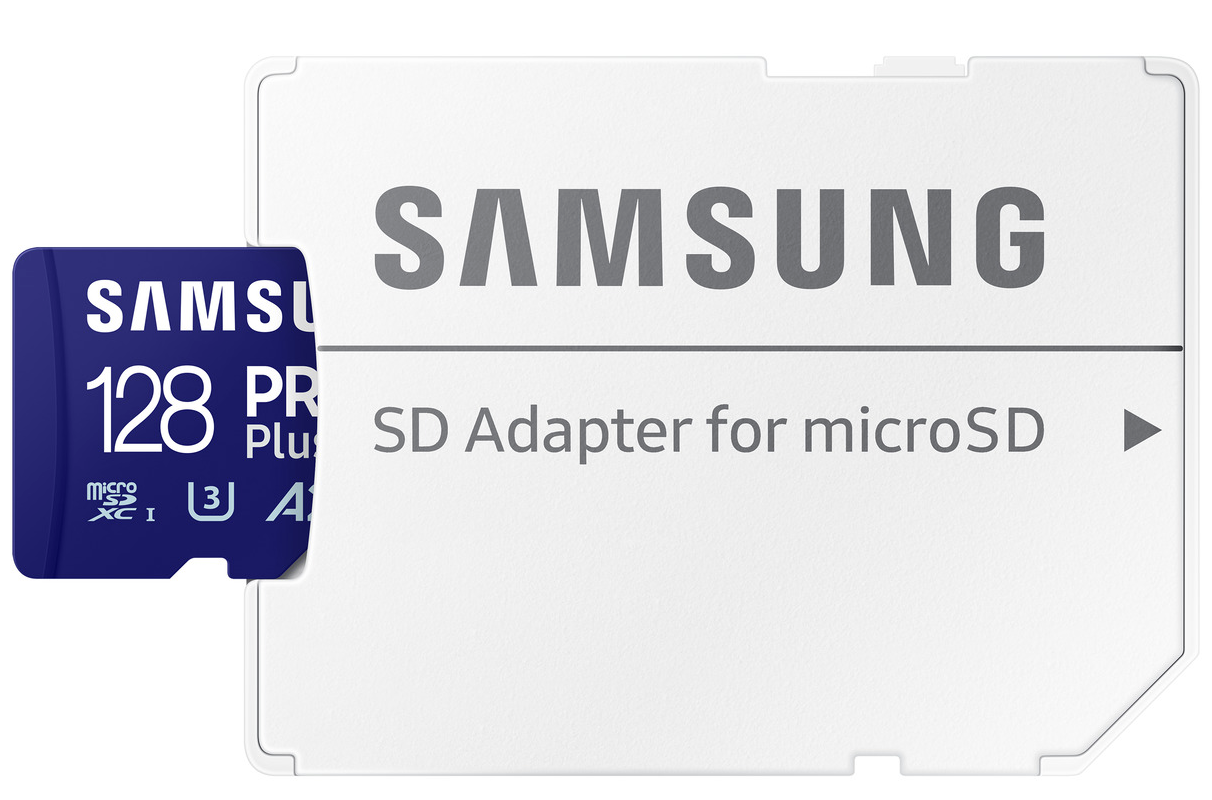 Karta pamięci microSDXC Samsung PRO Plus, 128Gb, Klasa 10 / UHS-1 U3, Z adapterem MB-MD128SA/EU