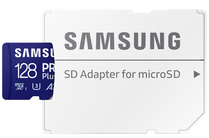 Karta pamięci microSDXC Samsung PRO Plus, 128Gb, Klasa 10 / UHS-1 U3, Z adapterem MB-MD128SA/EU