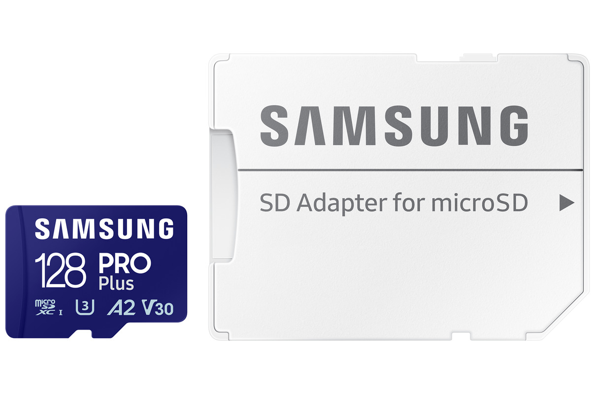 Karta pamięci microSDXC Samsung PRO Plus, 128Gb, Klasa 10 / UHS-1 U3, Z adapterem MB-MD128SA/EU