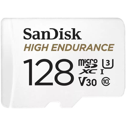 Karta pamięci microSDXC SanDisk High Endurance, 128Gb, Klasa 10 / UHS-1 U3, Z adapterem SDSQQNR-128G-GN6IA