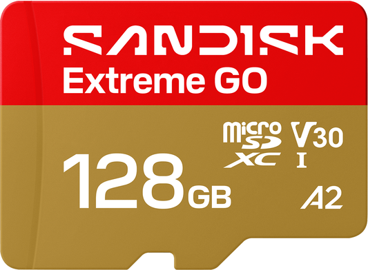 Karta pamięci microSDXC SanDisk Extreme GO Android A2, 128GB, Klasa 10 / UHS-1 U1 SDSQXGN-128G-GN6MN