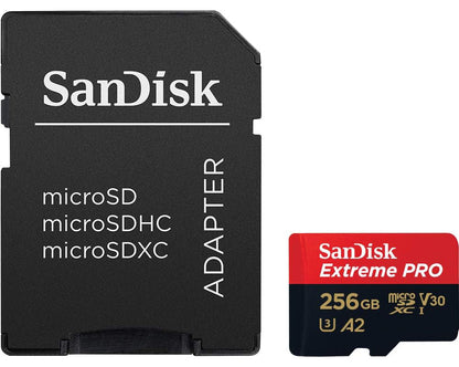 Karta pamięci microSDXC SanDisk Extreme Pro, 256Gb, Klasa 10 / UHS-1 U3, Z adapterem SDSQXCD-256G-GN6MA