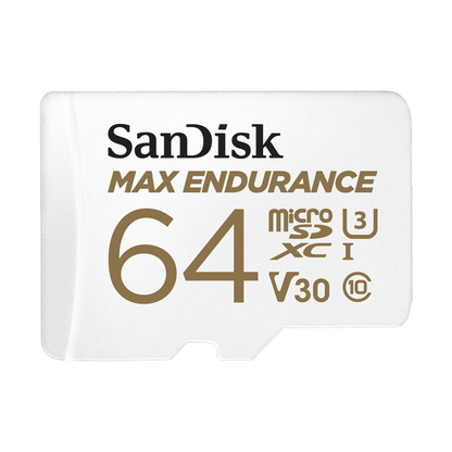 Karta pamięci microSDXC SanDisk MAX Endurance, 64Gb, Klasa 10 / UHS-1 U3, Z adapterem SDSQQVR-064G-GN6IA