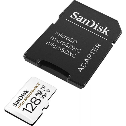 Karta pamięci microSDXC SanDisk High Endurance, 128Gb, Klasa 10 / UHS-1 U3, Z adapterem SDSQQNR-128G-GN6IA