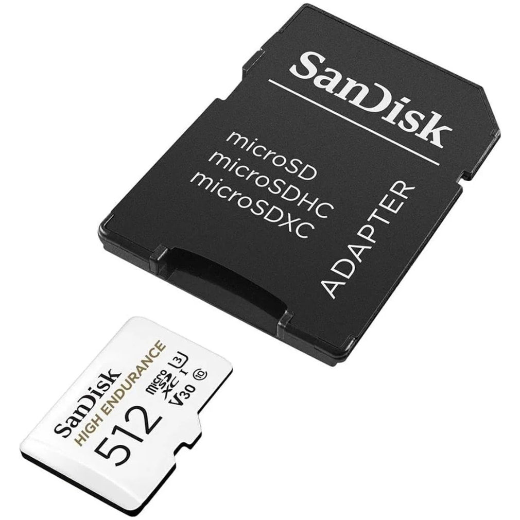 Karta pamięci microSDXC SanDisk High Endurance, 512Gb, Klasa 10 / UHS-1 U3, Z adapterem SDSQQNR-512G-GN6IA