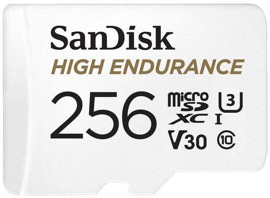 Karta pamięci microSDXC SanDisk High Endurance, 256Gb, Klasa 10 / UHS-1 U3, Z adapterem SDSQQNR-256G-GN6IA