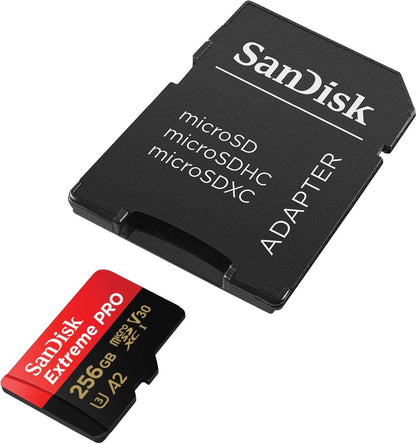 Karta pamięci microSDXC SanDisk Extreme Pro, 256Gb, Klasa 10 / UHS-1 U3, Z adapterem SDSQXCD-256G-GN6MA