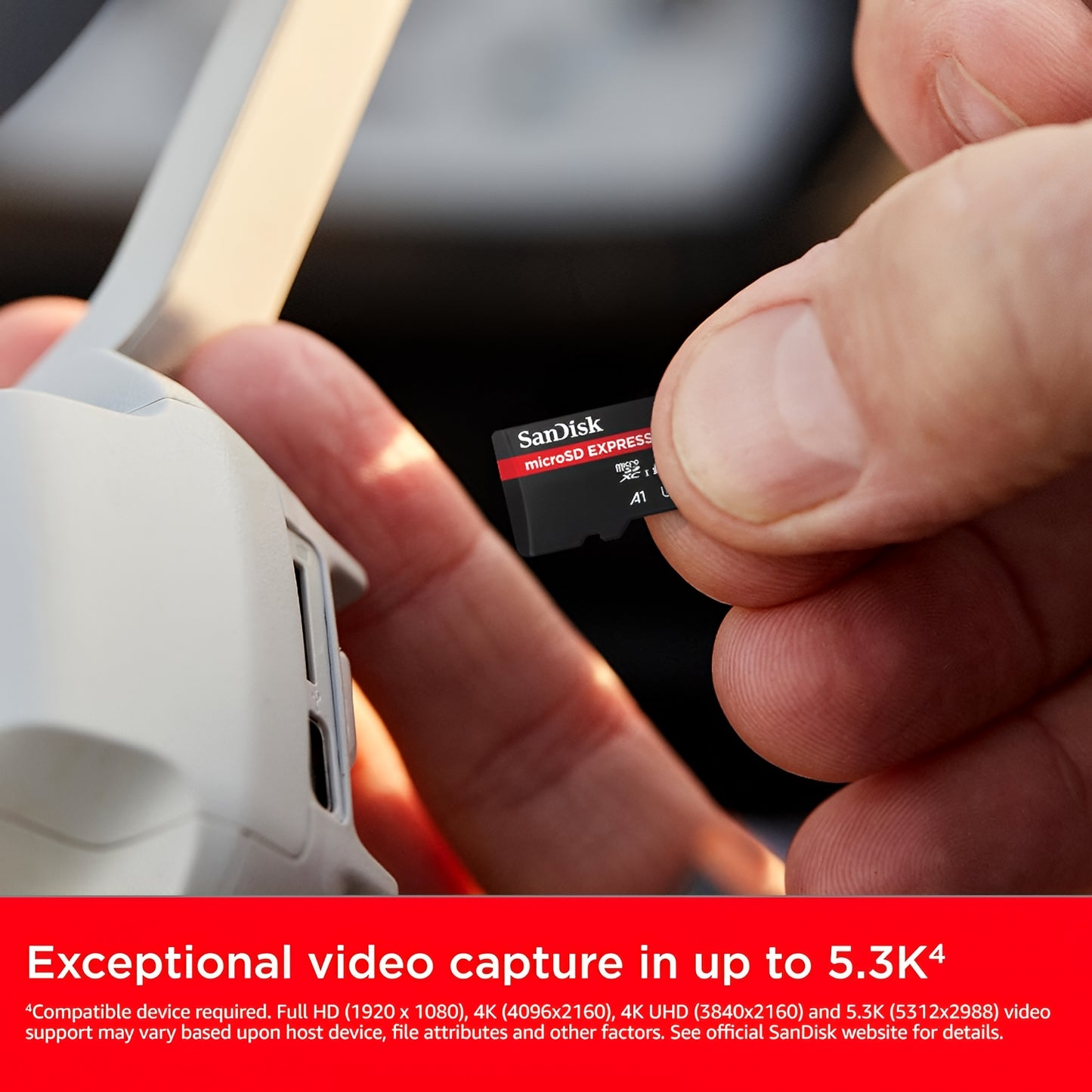 Karta pamięci microSDXC SanDisk Express, 128Gb, Klasa 10 / UHS-1 U3 SDSQXFN-128G-GN4NN