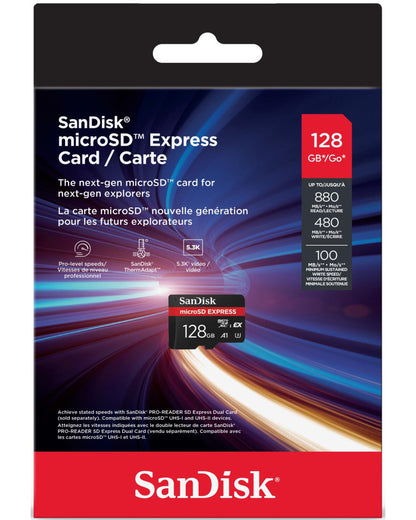 Karta pamięci microSDXC SanDisk Express, 128Gb, Klasa 10 / UHS-1 U3 SDSQXFN-128G-GN4NN