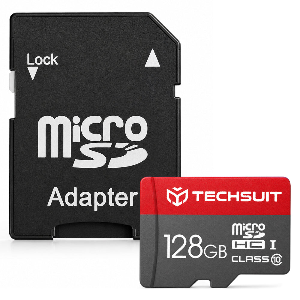 Techsuit THCM26 microSDXC Memory Card, 128GB, Class 10, With Adapter