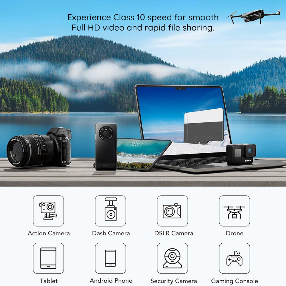Techsuit THCM26 microSDXC Memory Card, 128GB, Class 10, With Adapter