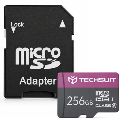 Techsuit THCM27 microSDXC Memory Card, 256GB, Class 6, With Adapter