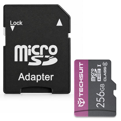 Techsuit THCM27 microSDXC Memory Card, 256GB, Class 6, With Adapter
