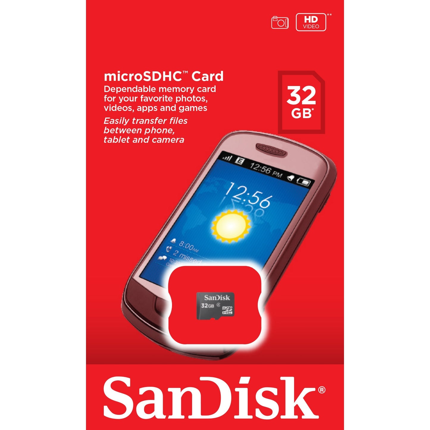 SanDisk Ultra microSDHC Memory Card, 32GB, Class 4