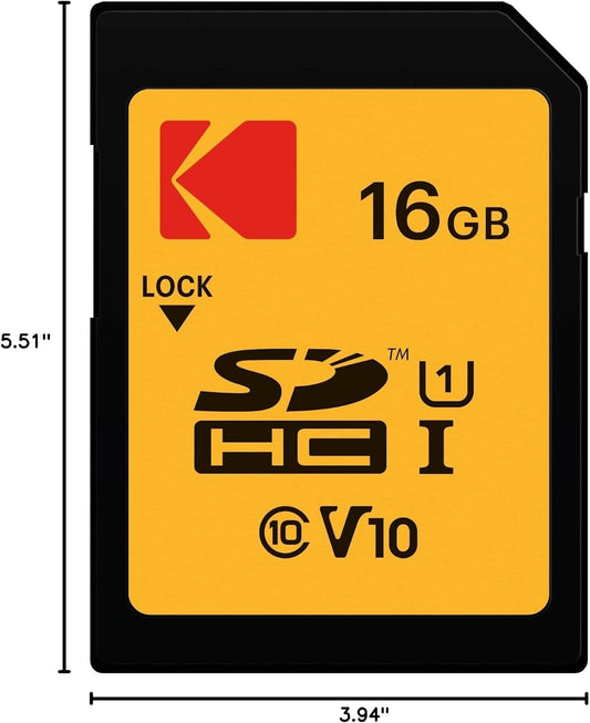 Karta pamięci SDHC Kodak Premium Performance, 16Gb, Klasa 10 / UHS-1 U1 EKMSD16GHC10K