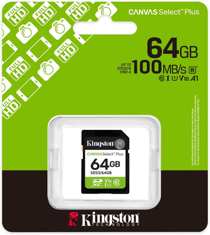 Karta pamięci SDXC Kingston Canvas Select Plus, 64Gb, Klasa 10 / UHS-1 U1 SDS3/64GB
