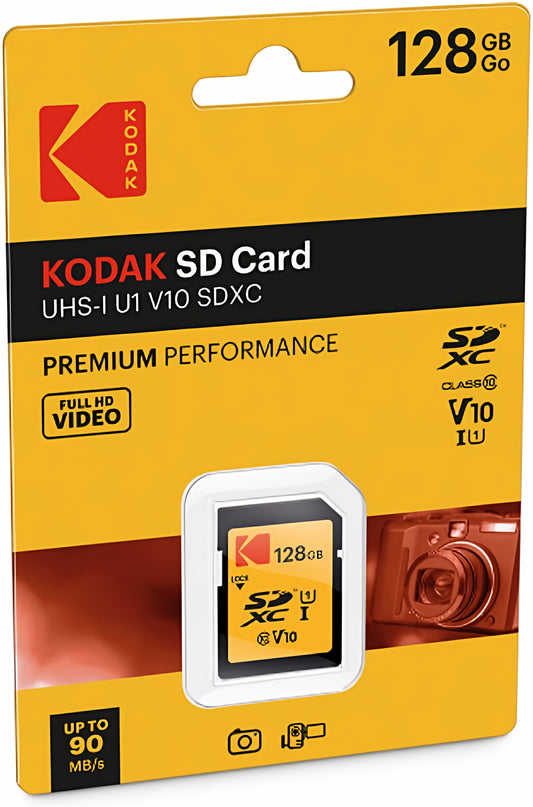 Karta pamięci SDXC Kodak Premium Performance, 128GB, Klasa 10 / UHS-1 U1 EKMSD128GXC10K