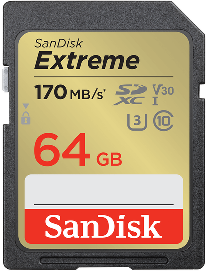 Karta pamięci SDXC SanDisk Extreme, 64Gb, Klasa 10 / UHS-1 U3 SDSDXV2-064G-GNCIN