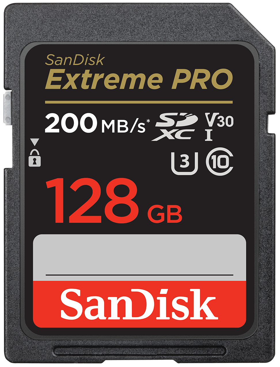 SDXC SanDisk Extreme Pro Memory Card, 128GB, Class 10 / UHS-1 U3 SDSDXXD-128G-GN4IN