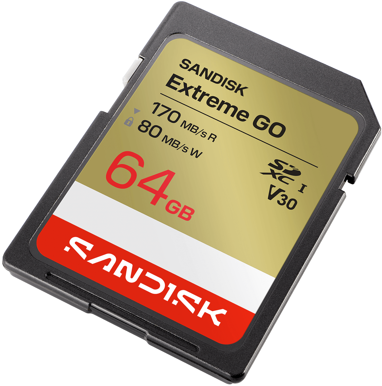 SanDisk Extreme Go SDXC Memory Card, 64GB, Class 10 / UHS-1 U1 SDSDXGN-064G-GNCIN