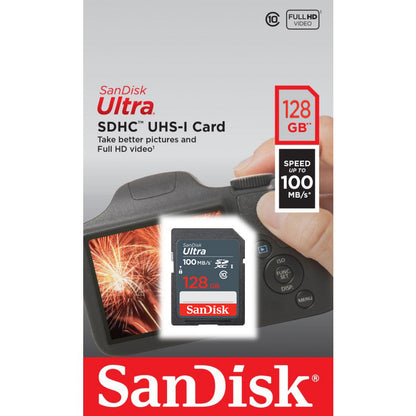 Karta pamięci SDXC SanDisk Ultra, 128GB, Klasa 10 SDSDUNR-128G-GN3IN
