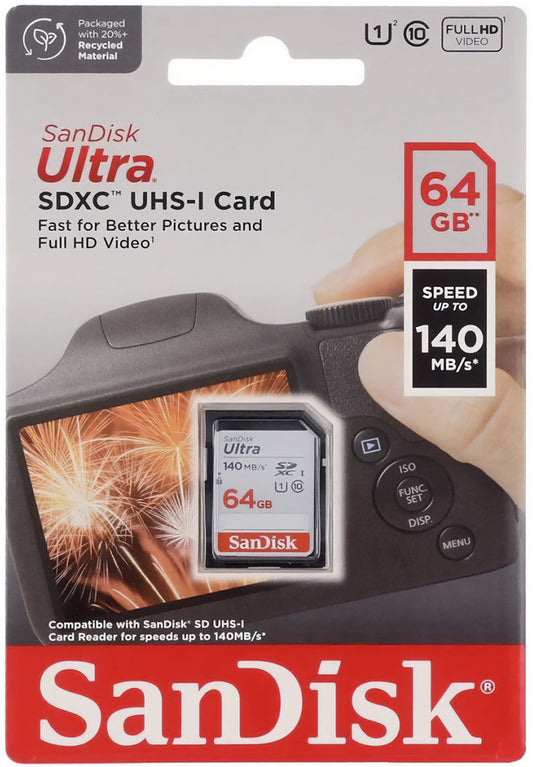 Karta pamięci SDXC SanDisk Ultra, 64Gb, Klasa 10 / UHS-1 U1 SDSDUNB-064G-GN6IN