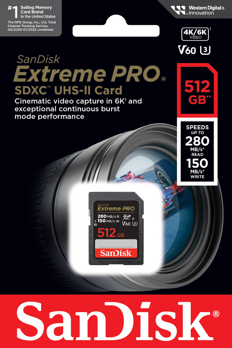 Karta pamięci SDXC SanDisk Extreme Pro, 512GB, Klasa 10 / UHS-2 U3 SDSDXEP-512G-GN4IN