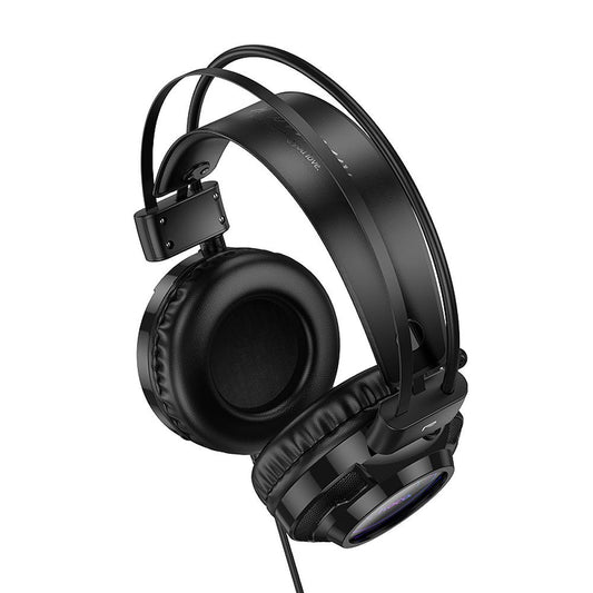 Słuchawki Gamingowe 3.5mm HOCO W110, RGB, Czarne