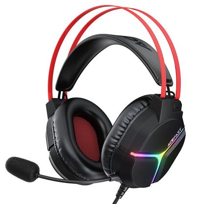 Słuchawki gamingowe 3,5 mm Acefast H16, RGB, 2m, czarne