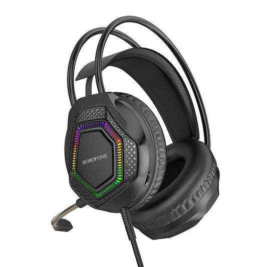 Słuchawki gamingowe 3,5 mm Borofone BO105 Thunder, RGB, 2m, czarne