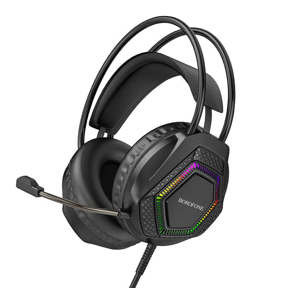 Słuchawki gamingowe 3,5 mm Borofone BO105 Thunder, RGB, 2m, czarne