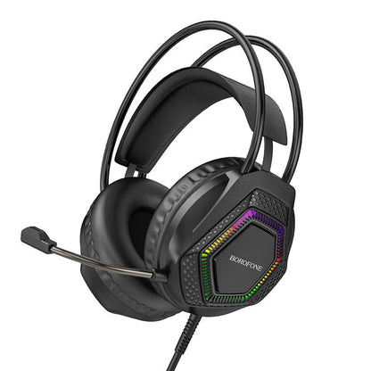 Słuchawki gamingowe 3,5 mm Borofone BO105 Thunder, RGB, 2m, czarne