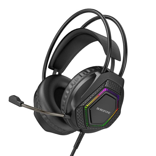 Słuchawki gamingowe 3,5 mm Borofone BO105 Thunder, RGB, 2m, czarne