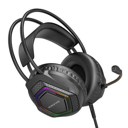 Słuchawki gamingowe 3,5 mm Borofone BO105 Thunder, RGB, 2m, czarne