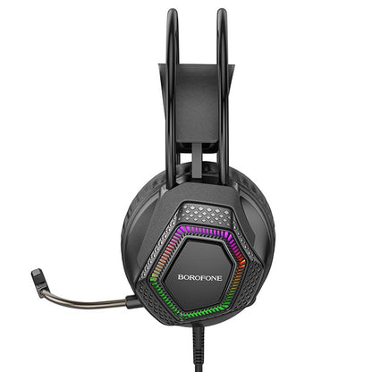 Słuchawki gamingowe 3,5 mm Borofone BO105 Thunder, RGB, 2m, czarne