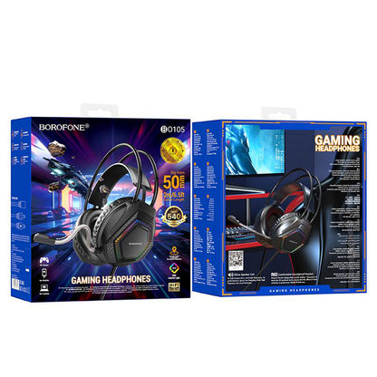 Słuchawki gamingowe 3,5 mm Borofone BO105 Thunder, RGB, 2m, czarne