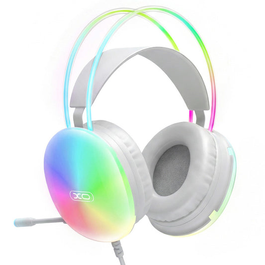 Słuchawki Gamingowe 3.5mm XO Design GE11, RGB, Białe