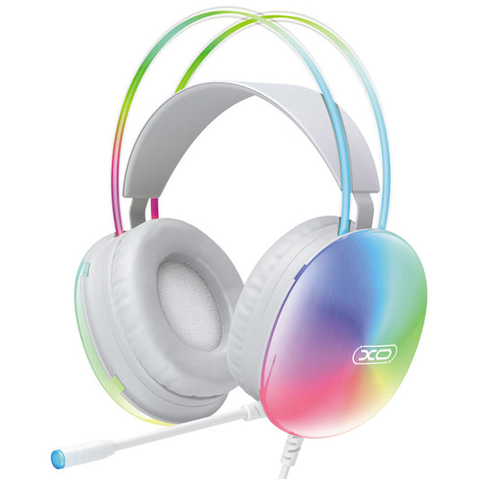 Słuchawki Gamingowe 3.5mm XO Design GE11, RGB, Białe