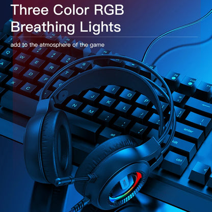 Słuchawki Gamingowe 3.5mm Yesido EK02, RGB, 2.2m, Czarne