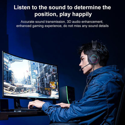 Słuchawki gamingowe USB Yesido EK05, RGB, 1.2m, Czarne