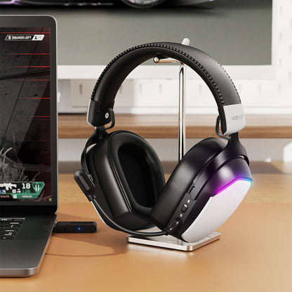 Słuchawki Gamingowe Bezprzewodowe Acefast H11, RGB, BT / Wi-Fi / Przewodowe, Białe