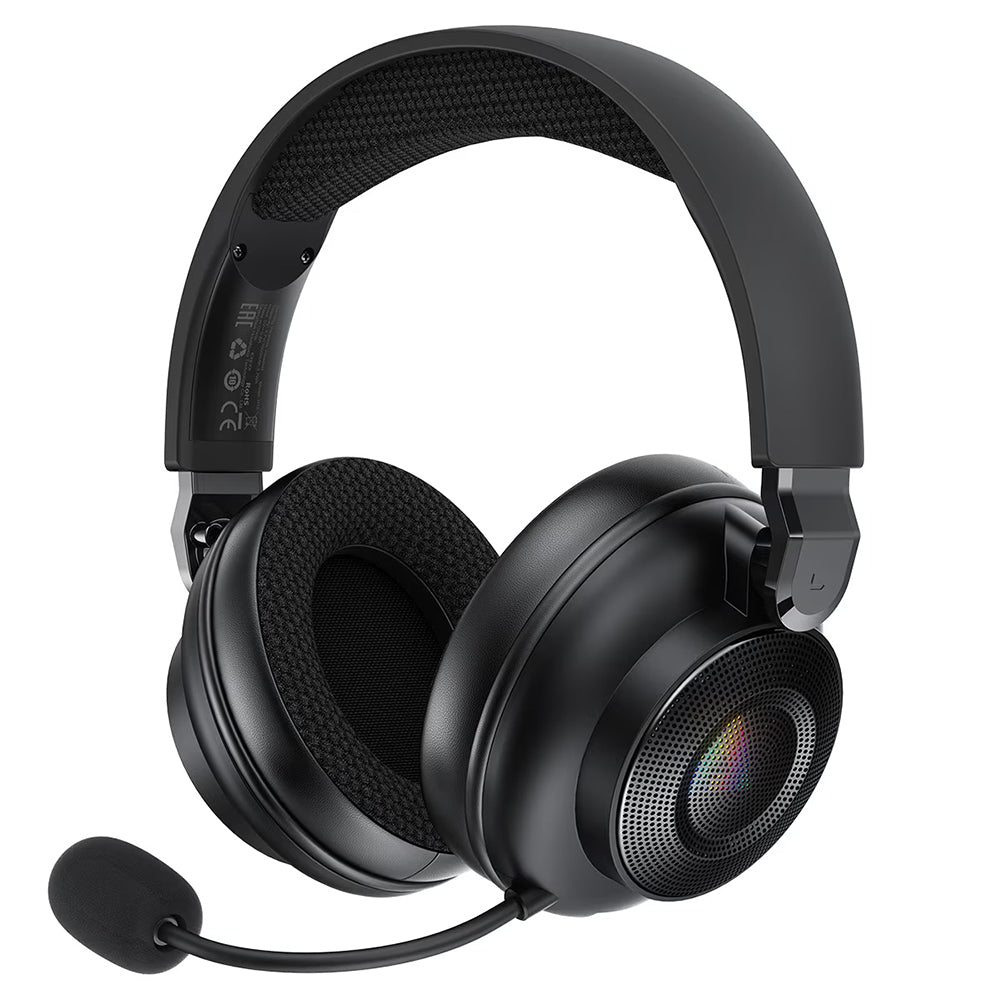Acefast H15 Wireless Gaming Headphones, RGB, BT / Wi-Fi / Wired, Black