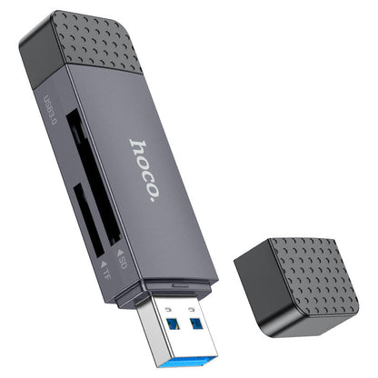 Czytnik kart USB 3.0 / USB-C HOCO HB45, SD - microSD, Szary