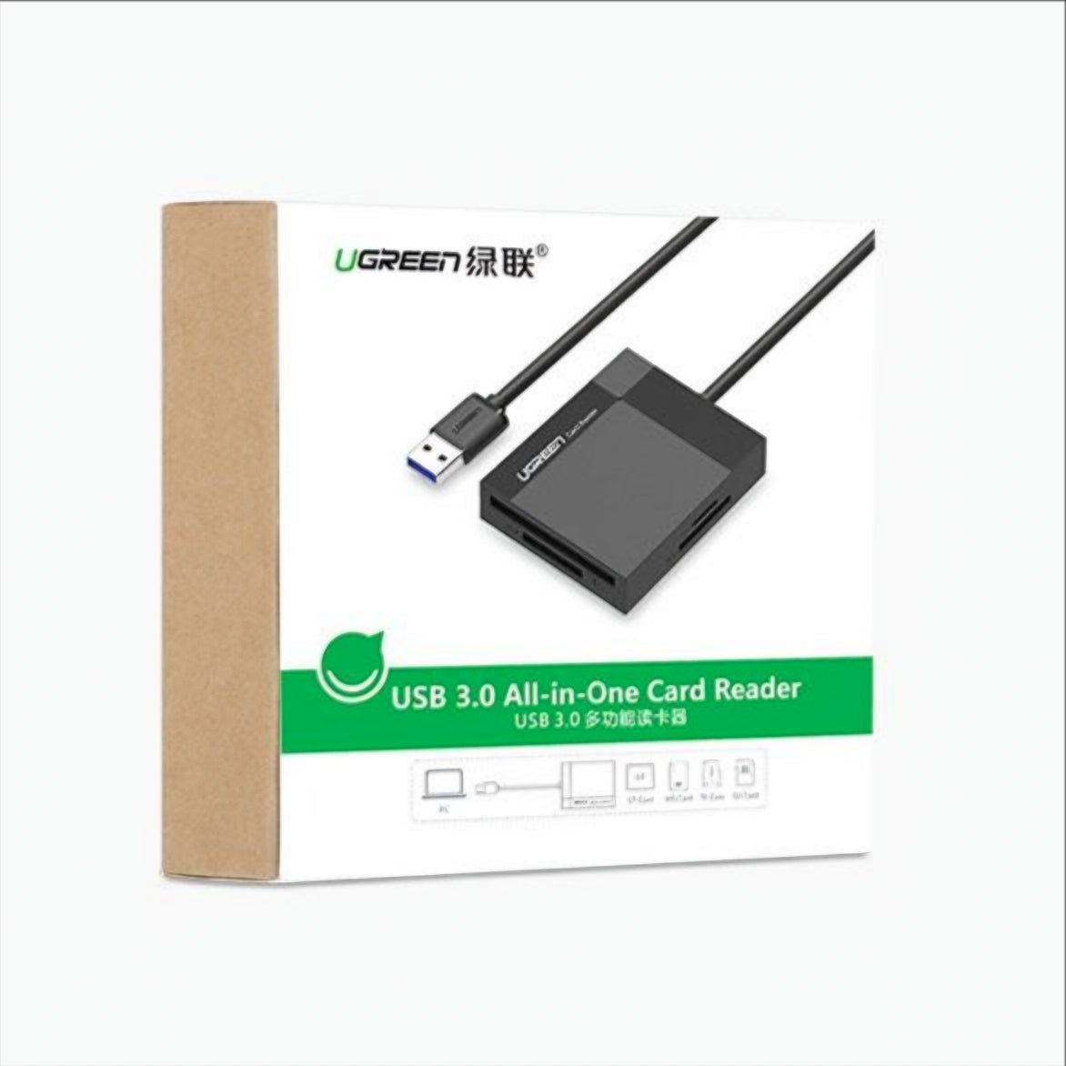 Czytnik kart USB 3.0 UGREEN CR125, SD - microSD - CF - MS, Czarny