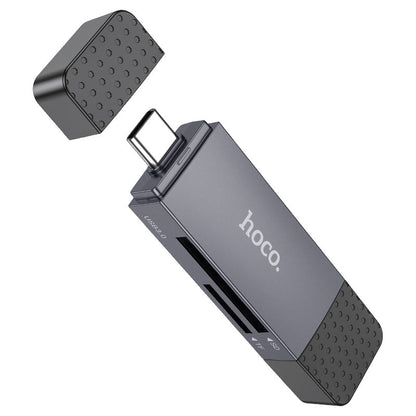 Czytnik kart USB 3.0 / USB-C HOCO HB45, SD - microSD, Szary